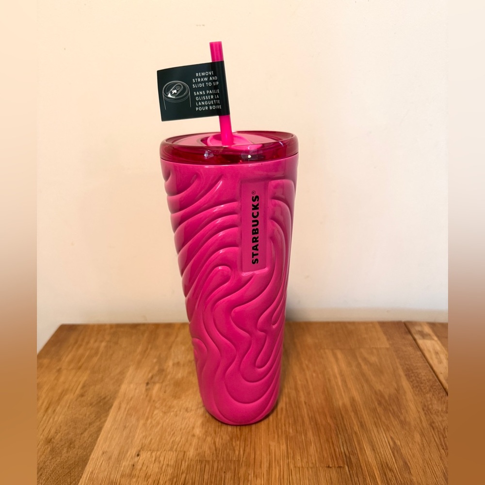 Starbucks 2025 Vibrant Pink Swirl Hot/Cold SS Venti Tumbler